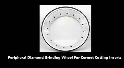 Peripheral diamond grinding wheel for cermet cutting inserts