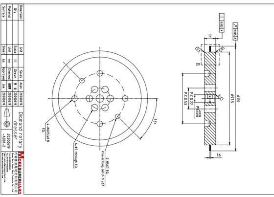 Rotary dresser speed when dressing:120M/s