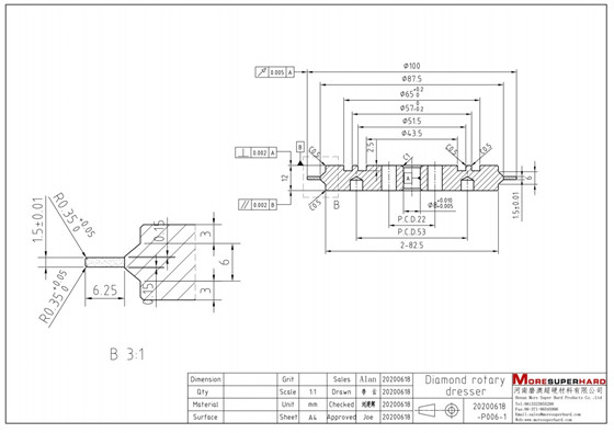 Grinding Wheel speed when dressing:70m/s